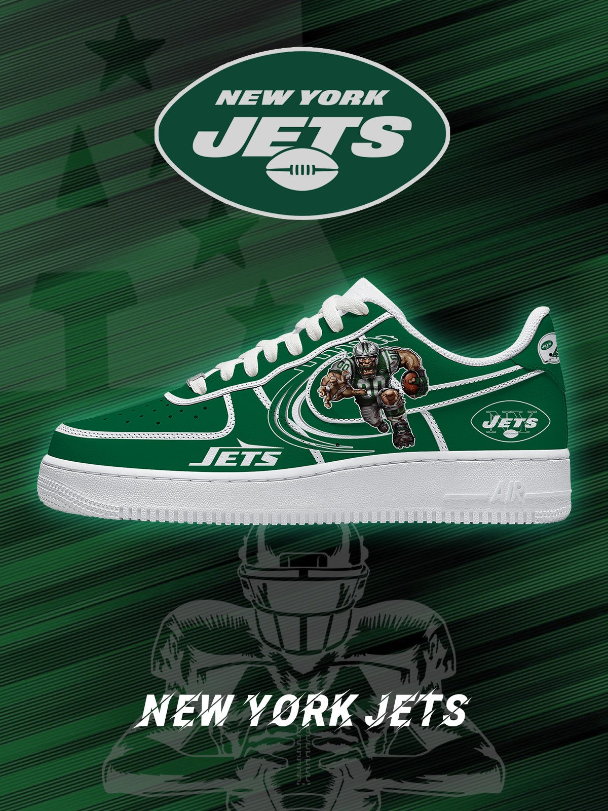 NYJ Football V.2 Custom Sneakers | XO76