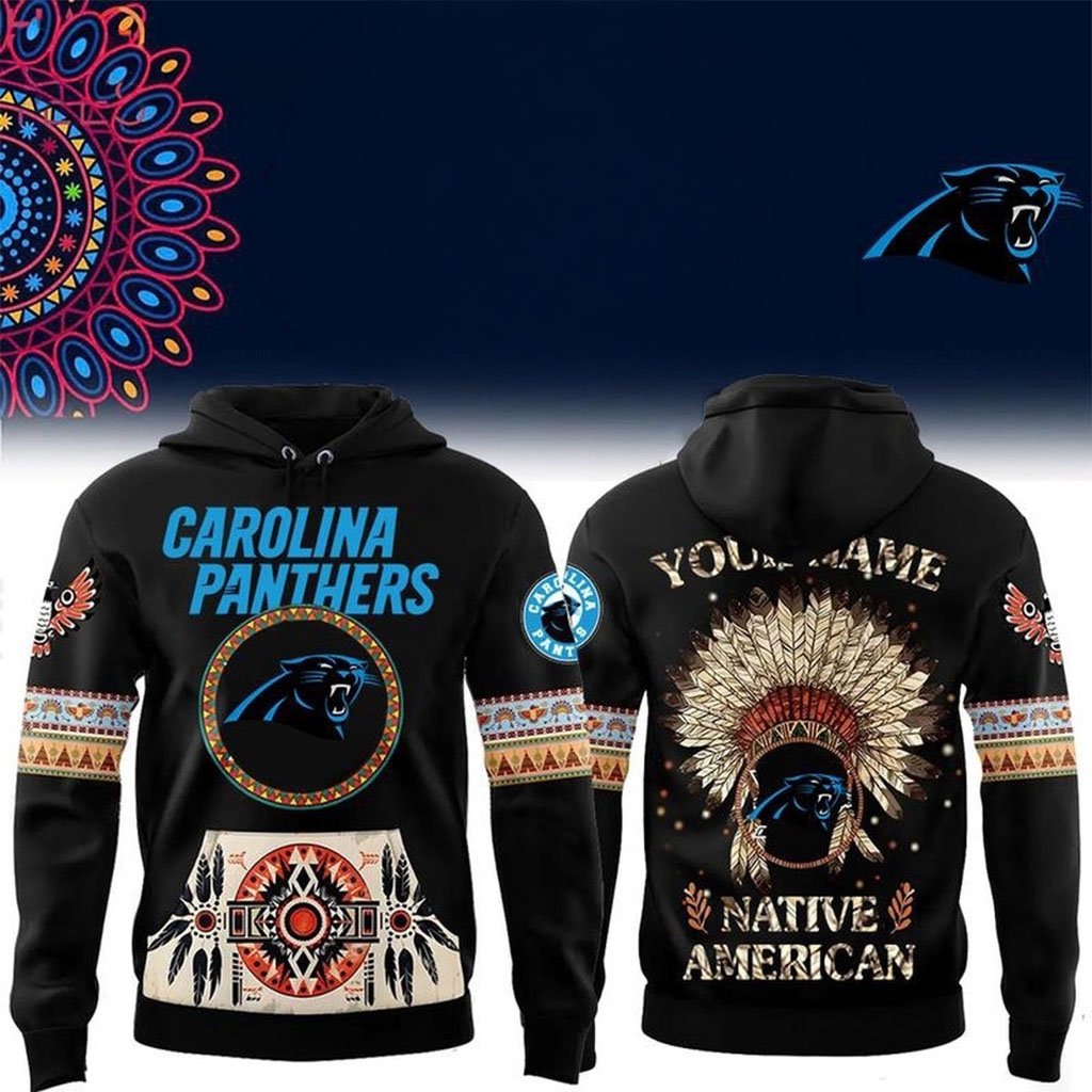 Custom Carolina Panthers Native American Heritage Month Hoodie Panthers Merch Gifts For Him