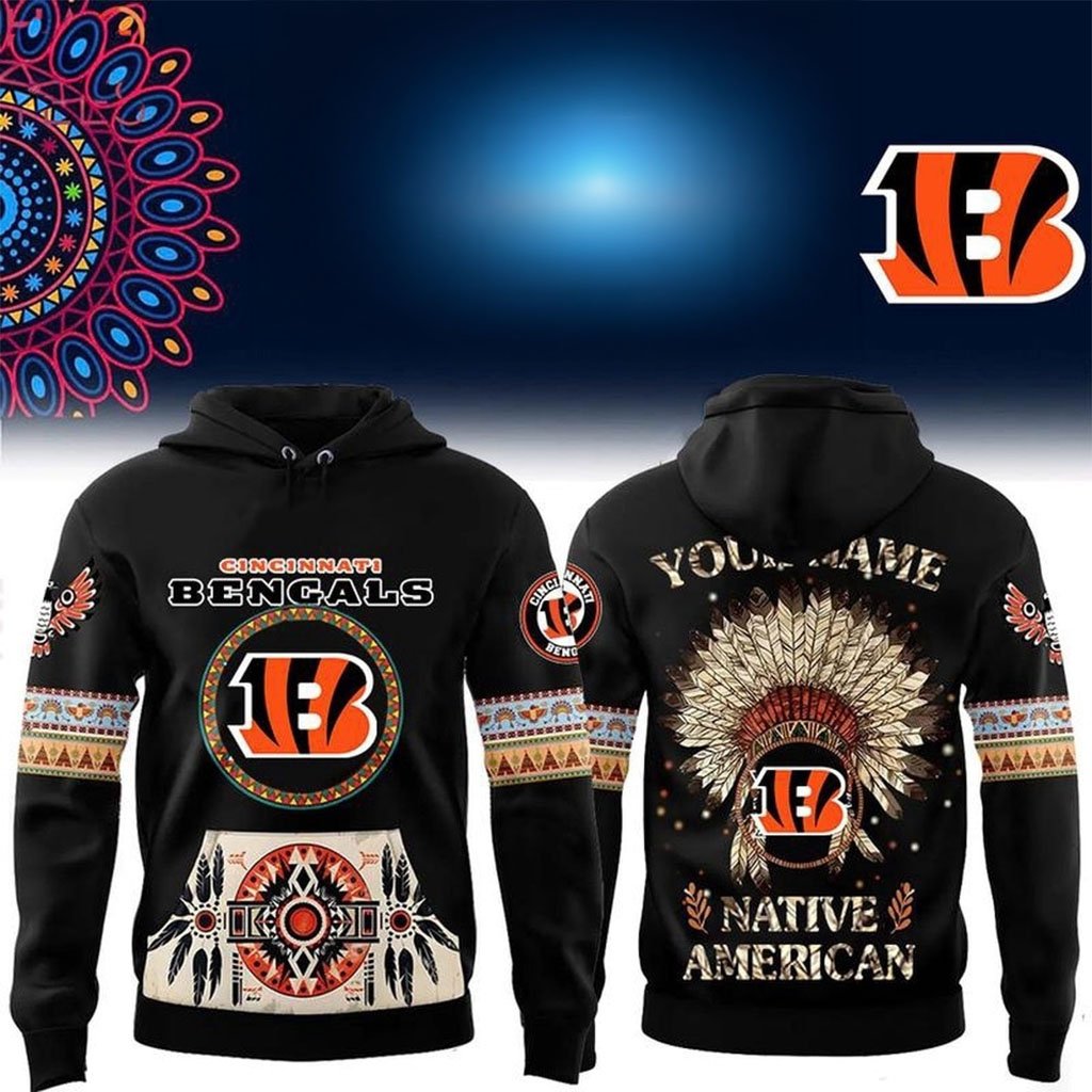 Custom Cincinnati Bengals Native American Heritage Month Hoodie Bengals Merch Gifts For Dad