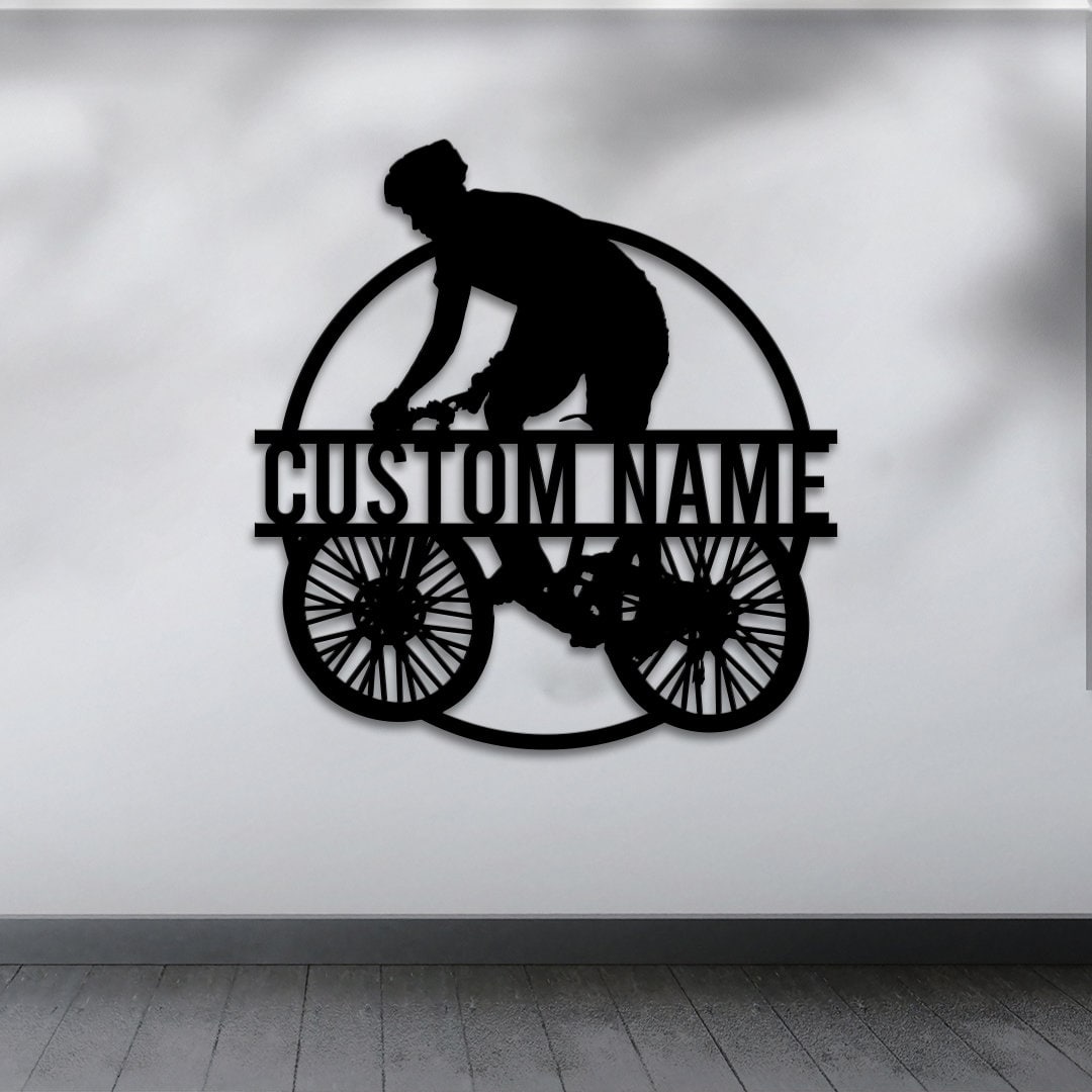 Custom Cycling Metal Sign, LED Wall Decor, Cyclist Gift