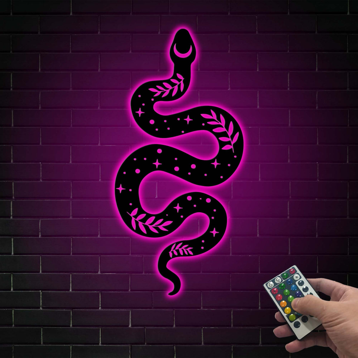LED Snake Wall Art, Moon Phase Celestial Sign