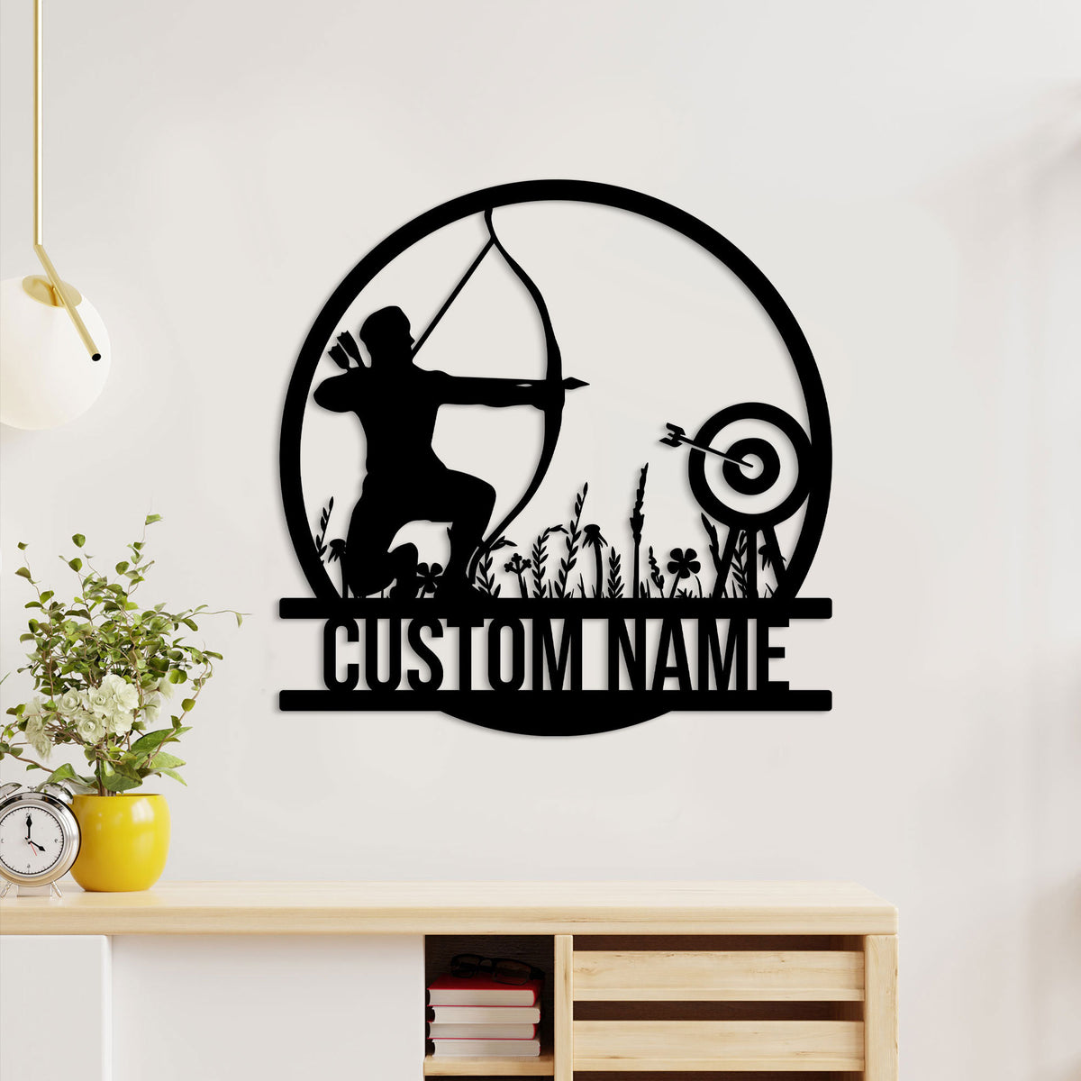 Custom Archery Metal Sign with LED Light, Archer Home Decor