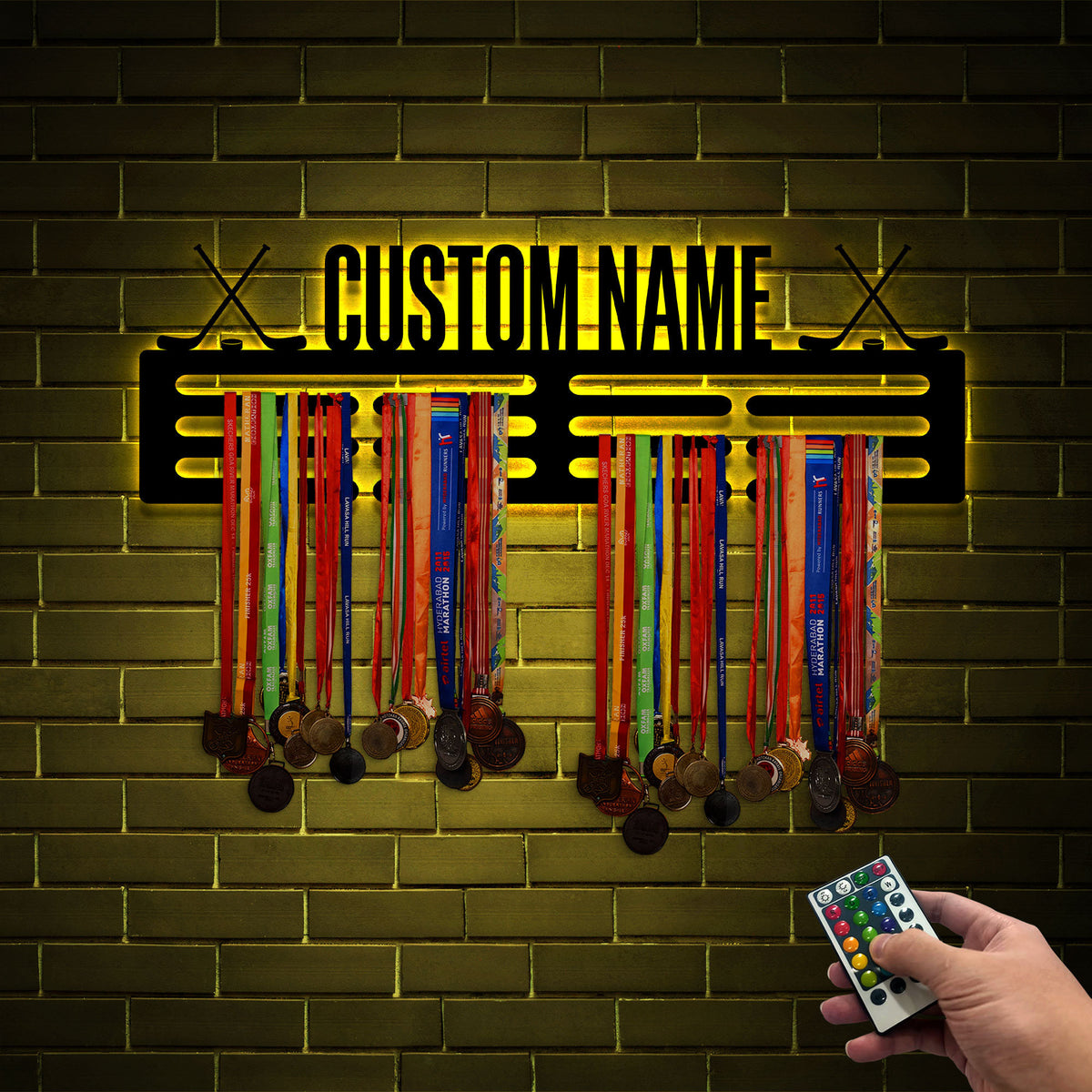 Personalized LED Medal Hanger, Tiered Award Rack