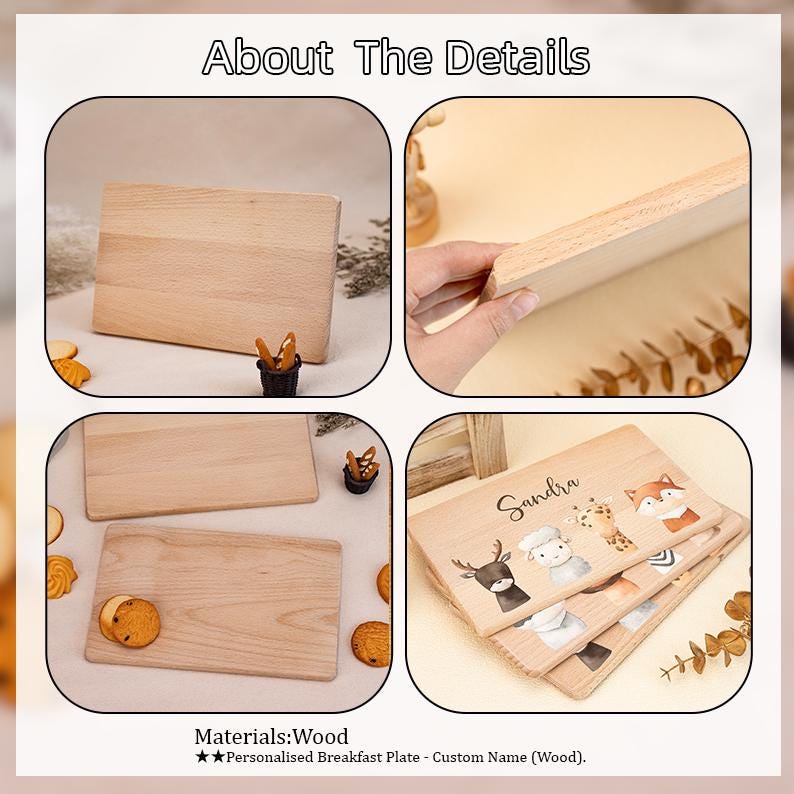 Kids Breakfast Board Personal, Custom Wood Board, Engraved Breakfast Board, Birthday, Christmas Gifts