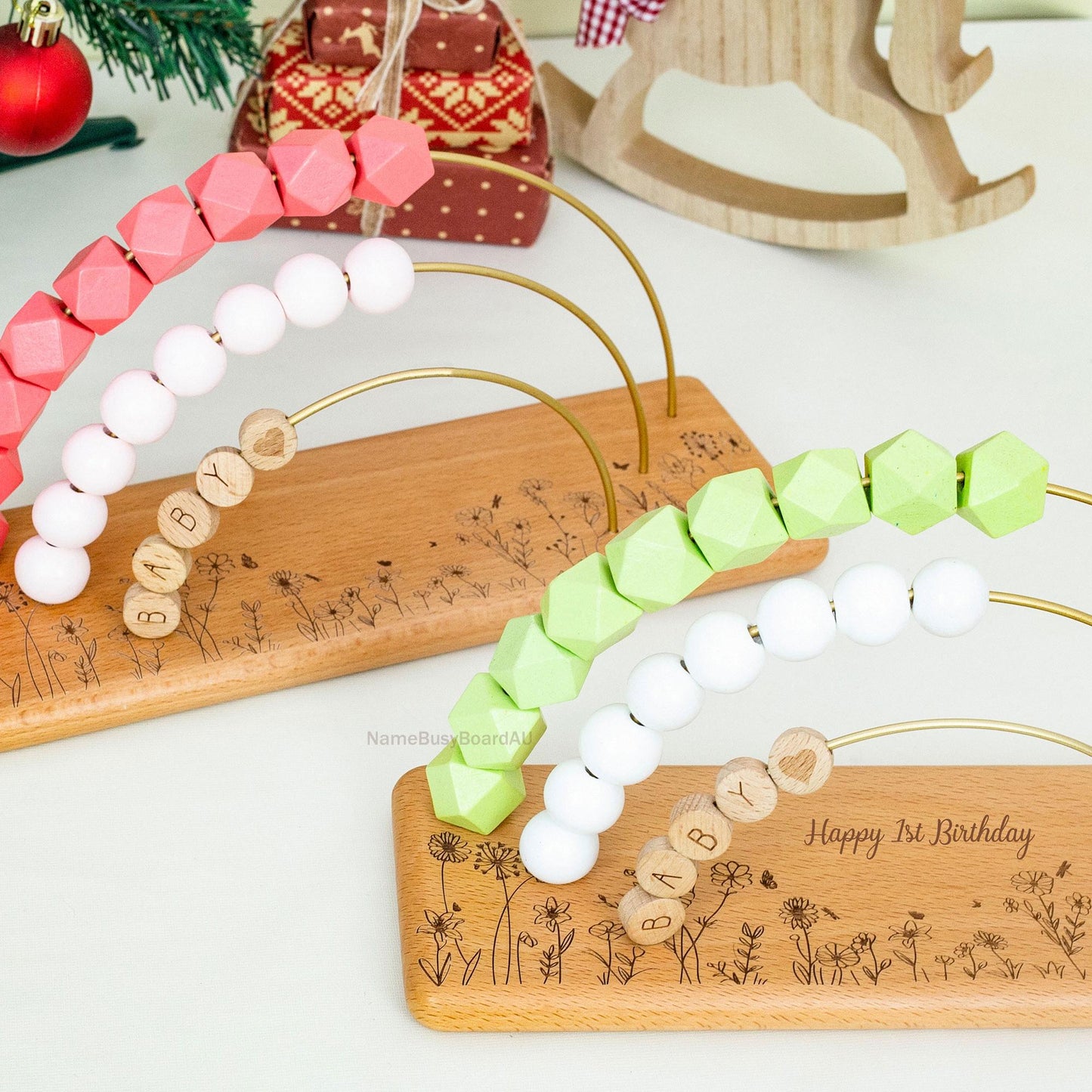 Personalized Baby Name Abacus, Custom Name Abacus, Wooden Nursery Decor, Toddler Educational Toys, Custom First Birthday Gifts