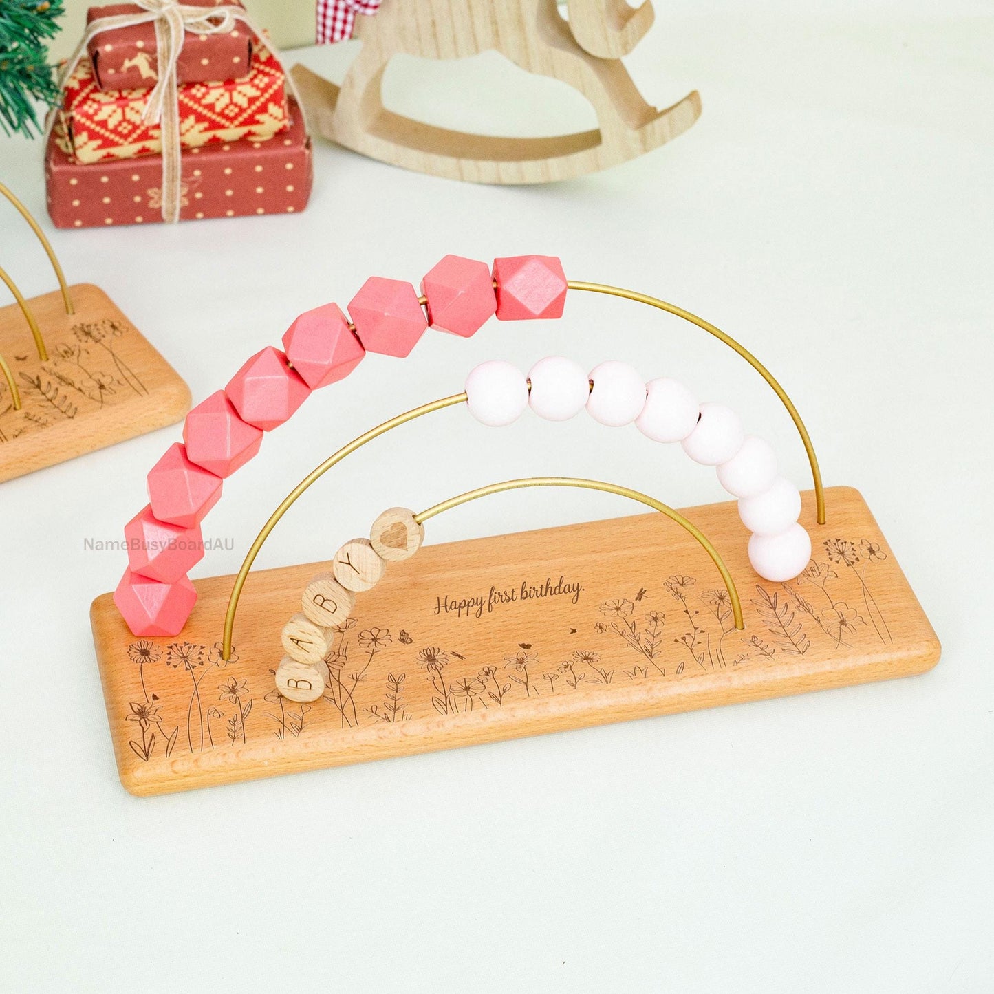 Wooden name abacus, personalized name abacus, nursery decorations, sensory toys for children, children's birthday gifts