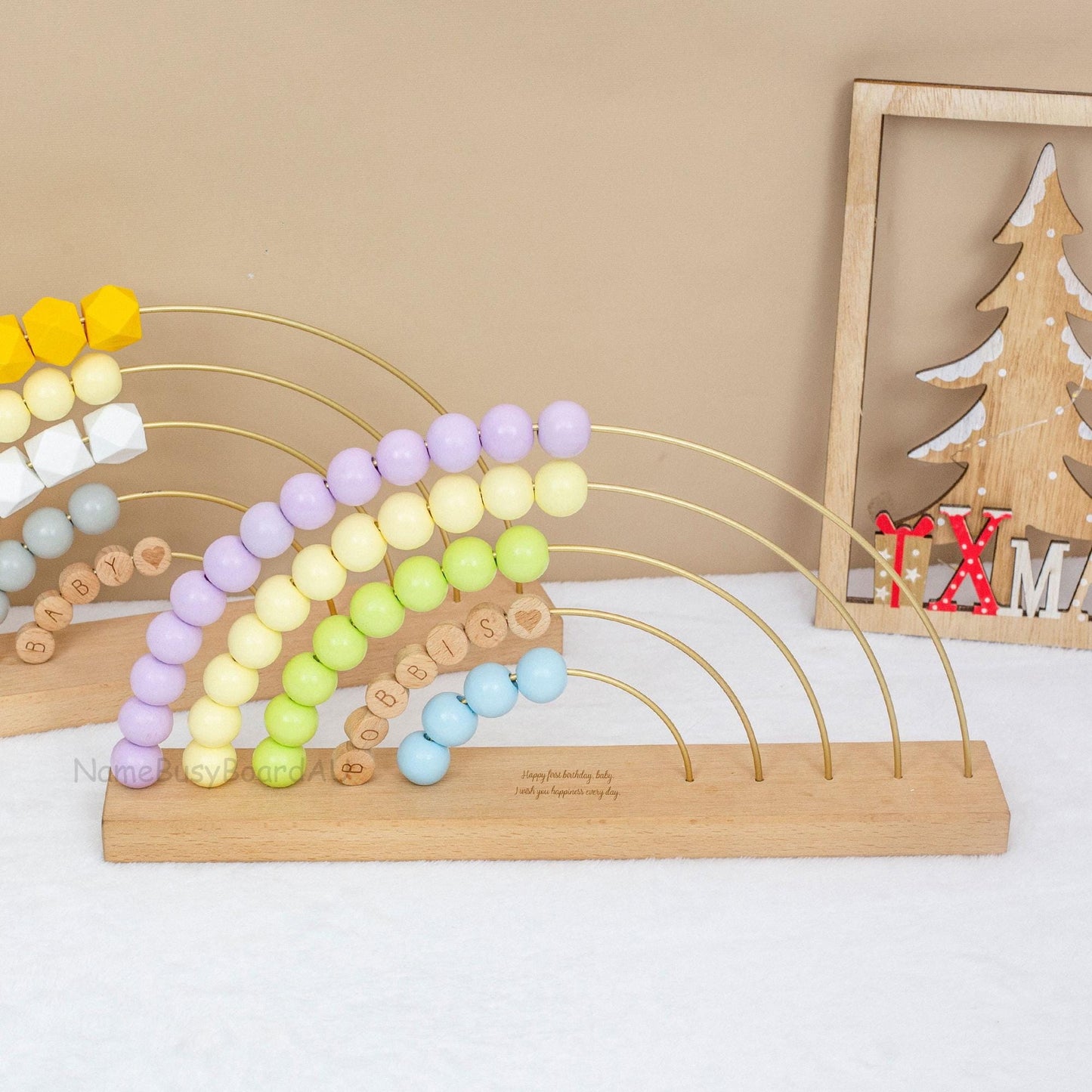 Personalized Baby Abacus, Wooden Name Abacus, Children's Handmade Toys, Children's Birthday Gifts,, Parenting Counting Toys