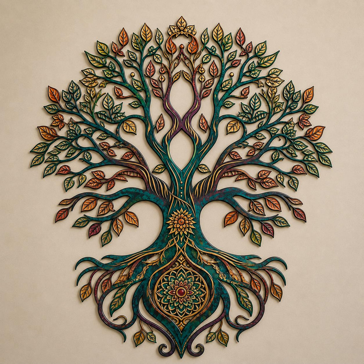 Metal Wall Art Boho Nature Spiritual Botanical Sign, UV Printed Aluminum