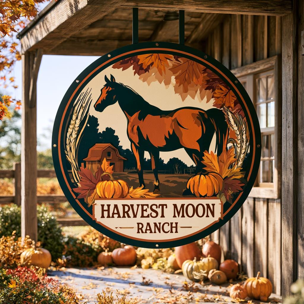 Custom Horse Ranch Metal Sign: Western Equestrian Wall Art (UV Printed Aluminum)