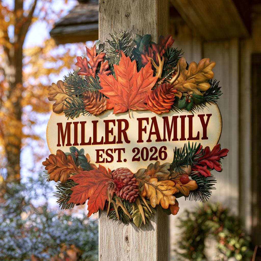 Personalized Family Established Sign: Custom Last Name & Year (UV Printed Aluminum)