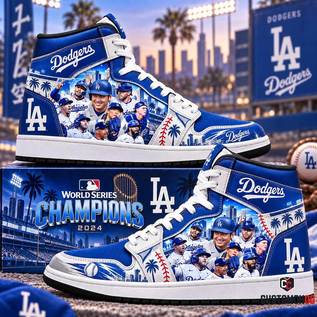 Los Angeles Dodgers World Series Champions High Top JD1 — Baseball Fan Shoes