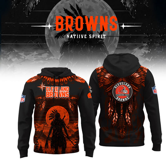 Cleveland Browns Native Spirit Heritage Hoodie 2026 Cleveland Browns Merch Football Fan Gifts