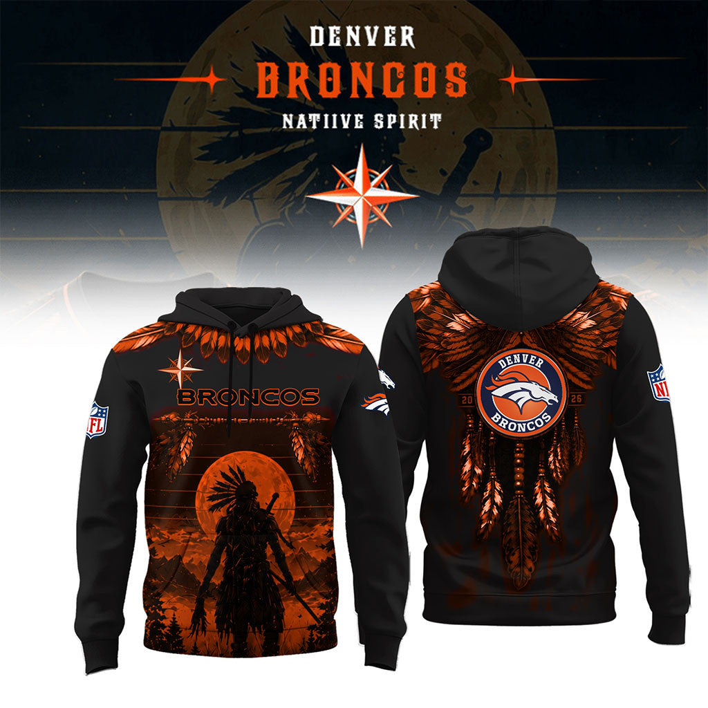 Denver Broncos Native Spirit Heritage Hoodie 2026 Denver Broncos Merch Gift For Football Fans