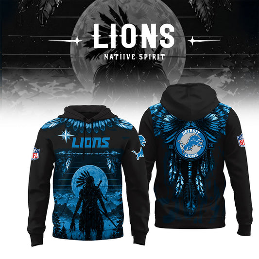 Detroit Lions Native Spirit Heritage Hoodie 2026 Detroit Lions Merch Presents For Football Fans