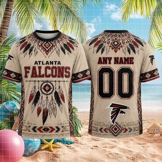 Custom Atlanta Falcons Native American Dreamcatcher T-Shirt Gifts For Atlanta Falcons Fans