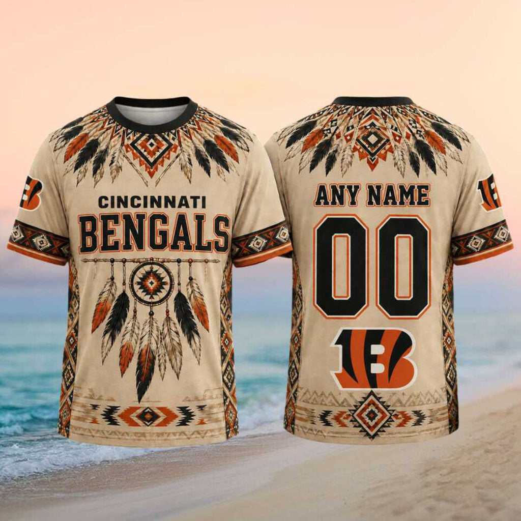Custom Cincinnati Bengals Native American Dreamcatcher T-Shirt Cincinnati Bengals Lovers Gifts