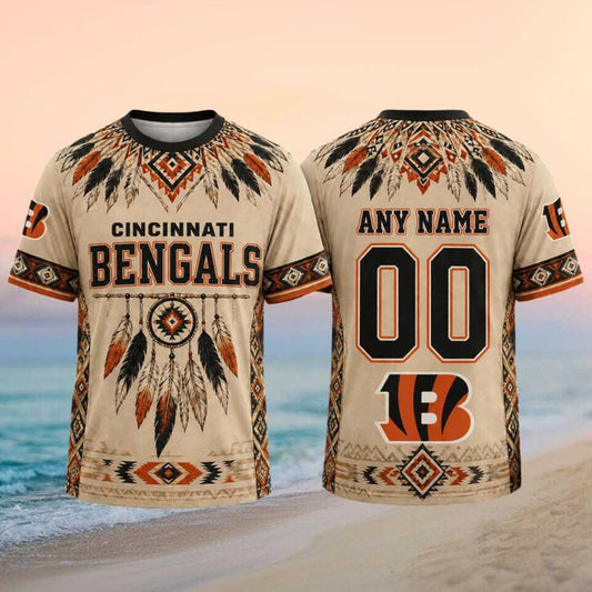 Custom Cincinnati Bengals Native American Dreamcatcher T-Shirt Cincinnati Bengals Lovers Gifts