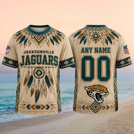 Custom Jacksonville Jaguars Native Dream Catcher T-Shirt Jacksonville Jaguars Merch Fans Gifts