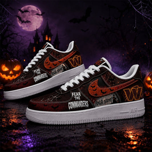 Personalized Washington Commanders Fear The Team Halloween Sneakers Commanders Merch Fan Gifts AF1