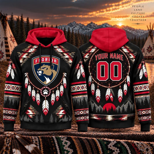 Custom Florida Panthers 2026 Native American Heritage Design Hoodie Florida Panthers Merch