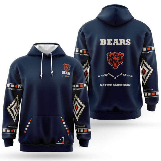 Chicago Bears Native American Heritage Month Hoodie Navy Chicago Bears Merch Fan Gifts