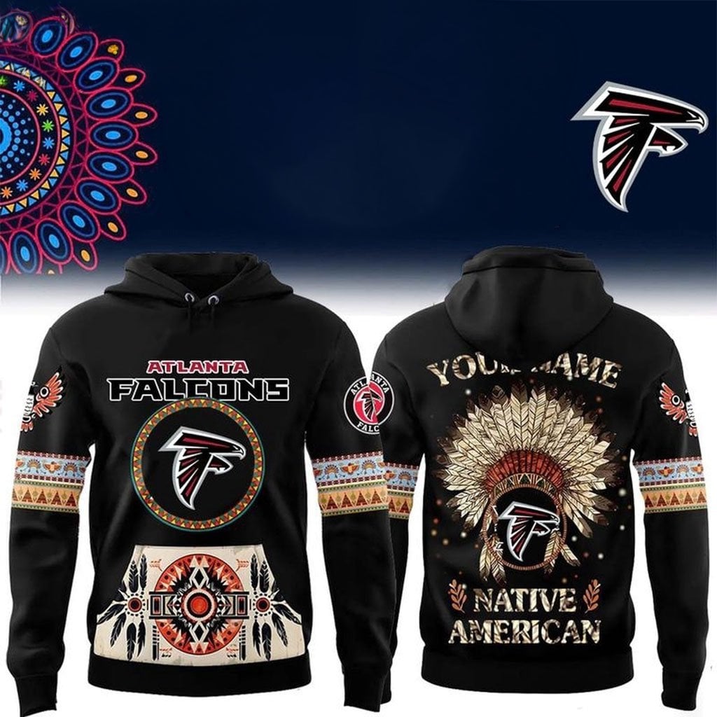 Custom Atlanta Falcons Native American Heritage Month Hoodie Falcons Merch Fans Gifts