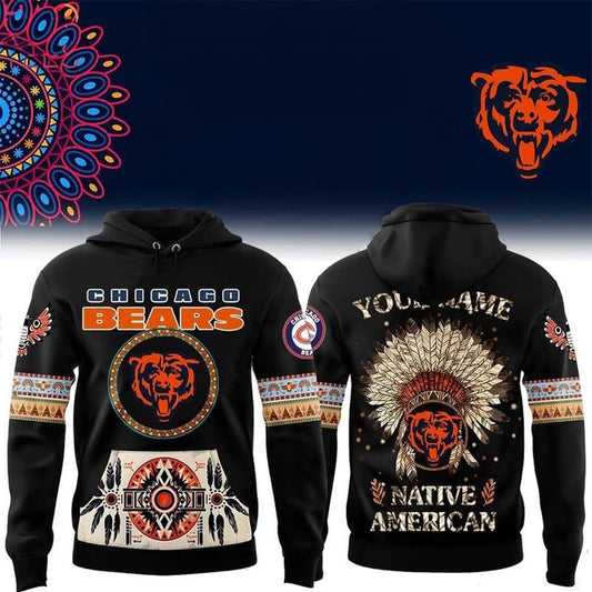 Custom Chicago Bears Native American Heritage Month Hoodie Bears Merch Gifts For Dudes