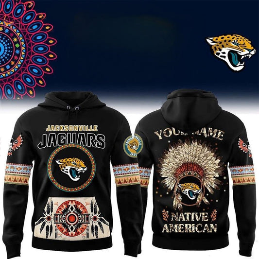 Custom Jacksonville Jaguars Native American Heritage Month Hoodie Jaguars Merch Fan Gifts