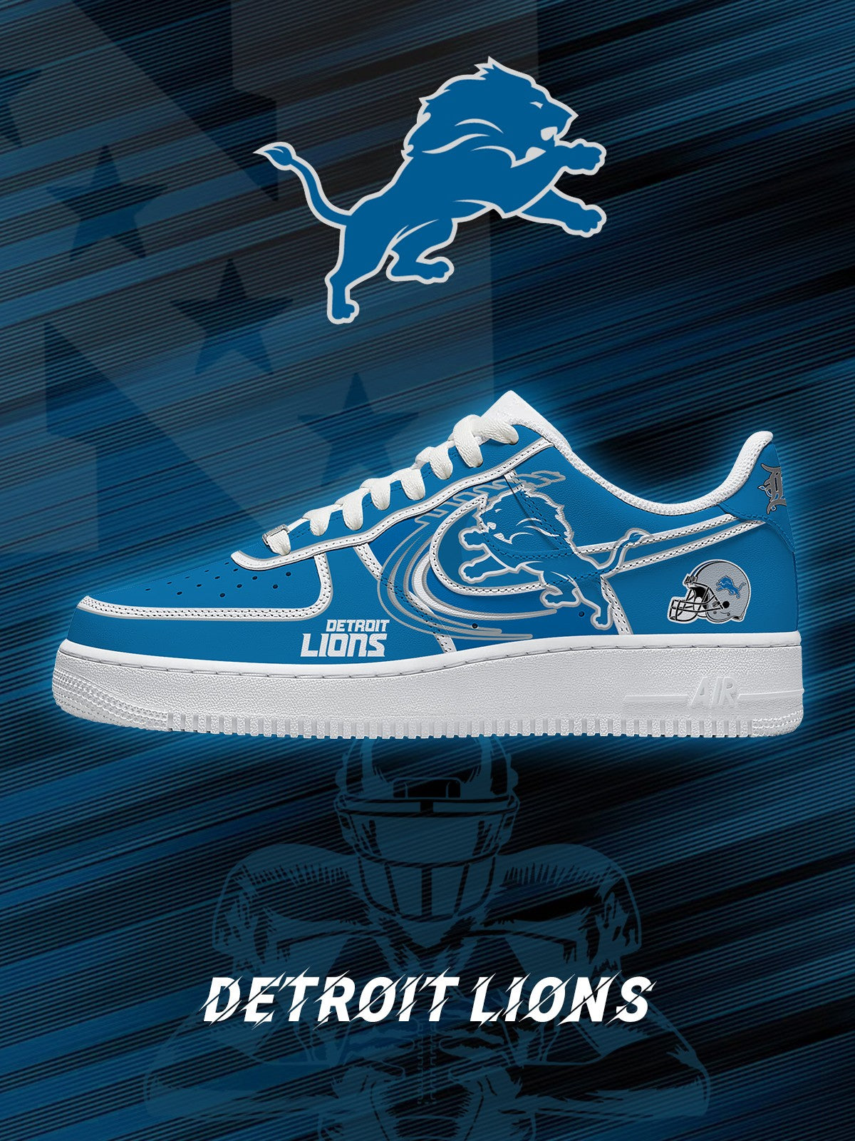 Detroit Football V.2 Custom Sneakers | DG81