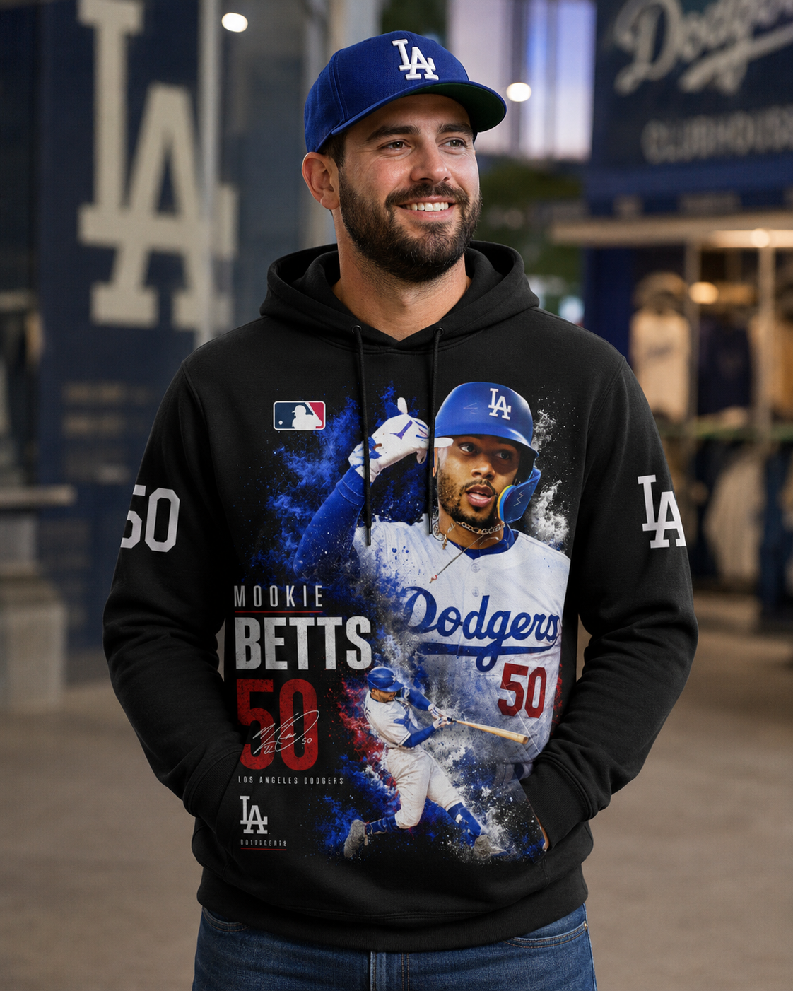 Mookie Betts No. 50 Baseball Fan Shirt — Hoodie —  | Los Angeles Dodgers Inspired MLB Apparel