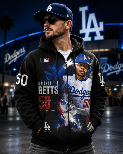 Mookie Betts No. 50 Baseball Fan Shirt — Hoodie —  | Los Angeles Dodgers Inspired MLB Apparel