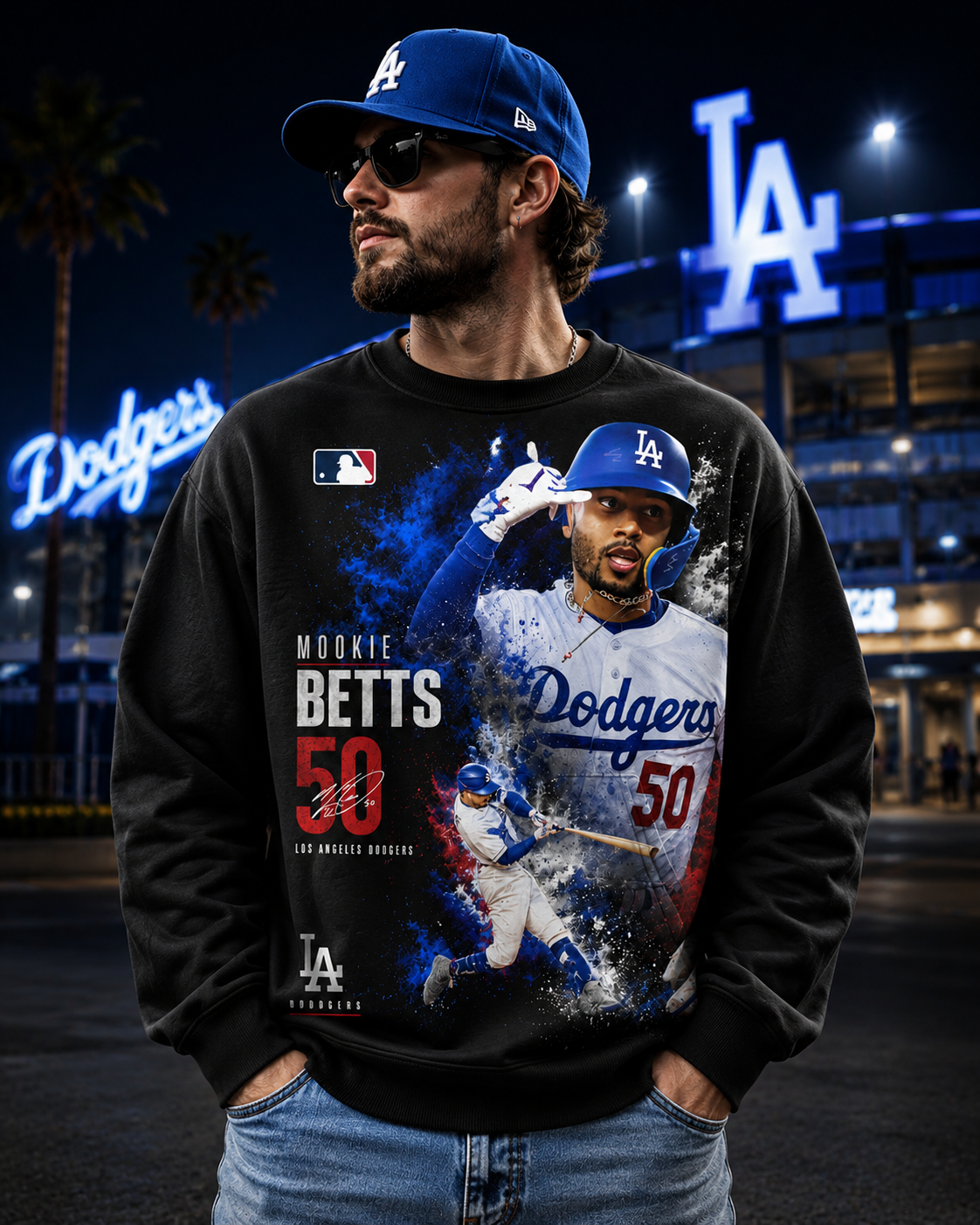 Mookie Betts No. 50 Baseball Fan Shirt — Hoodie —  | Los Angeles Dodgers Inspired MLB Apparel