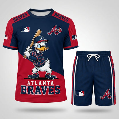 Cartoon Duck Baseball Fan T-Shirt And Shorts Set — Sport Outfit Combo | 30 Teams Available