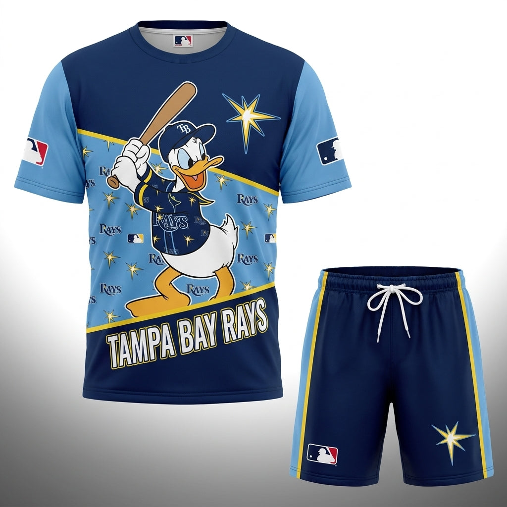 Cartoon Duck Baseball Fan T-Shirt And Shorts Set — Sport Outfit Combo | 30 Teams Available