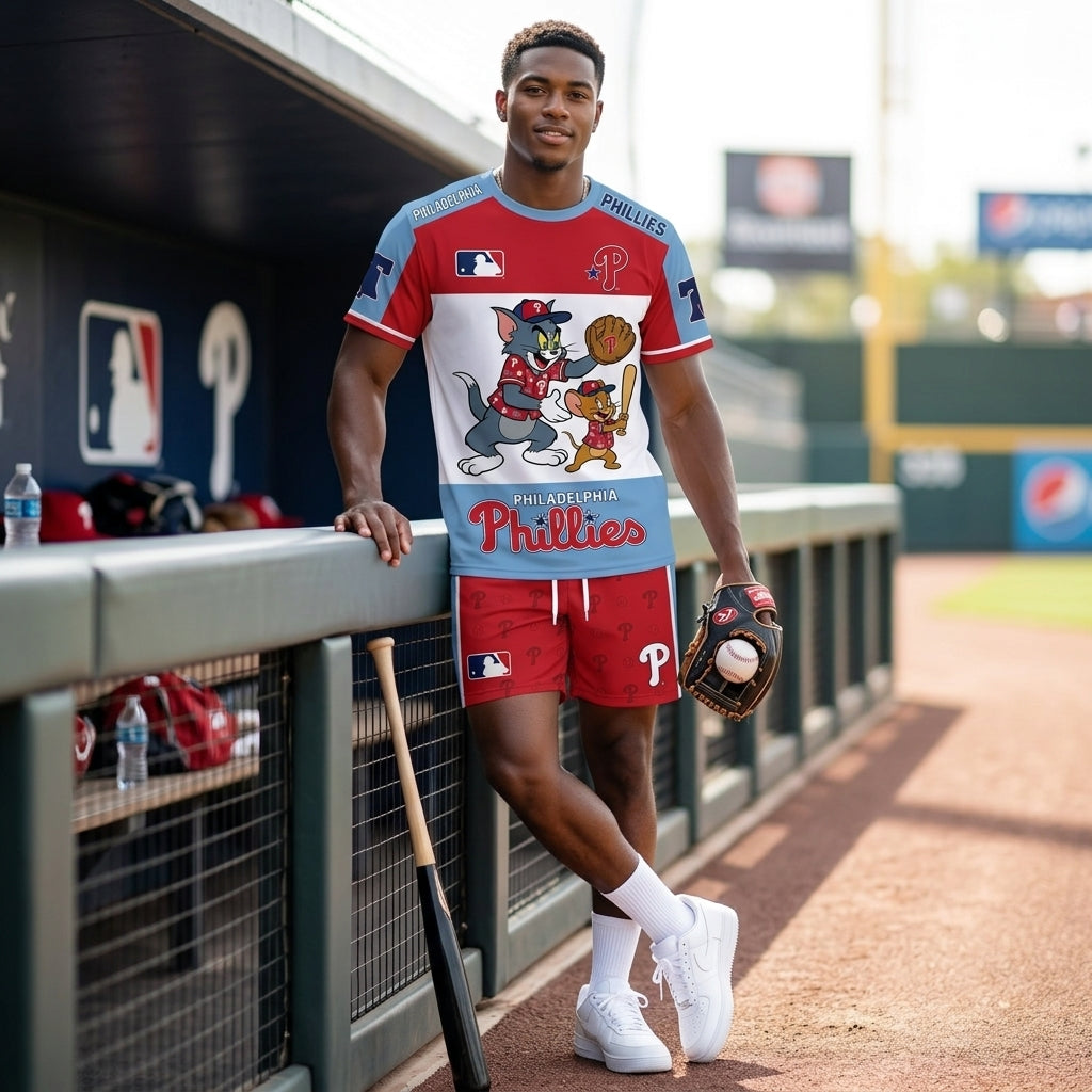 All USA Baseball Teams Inspired Fan Set — Graphic Jersey And Shorts Combo Outfit