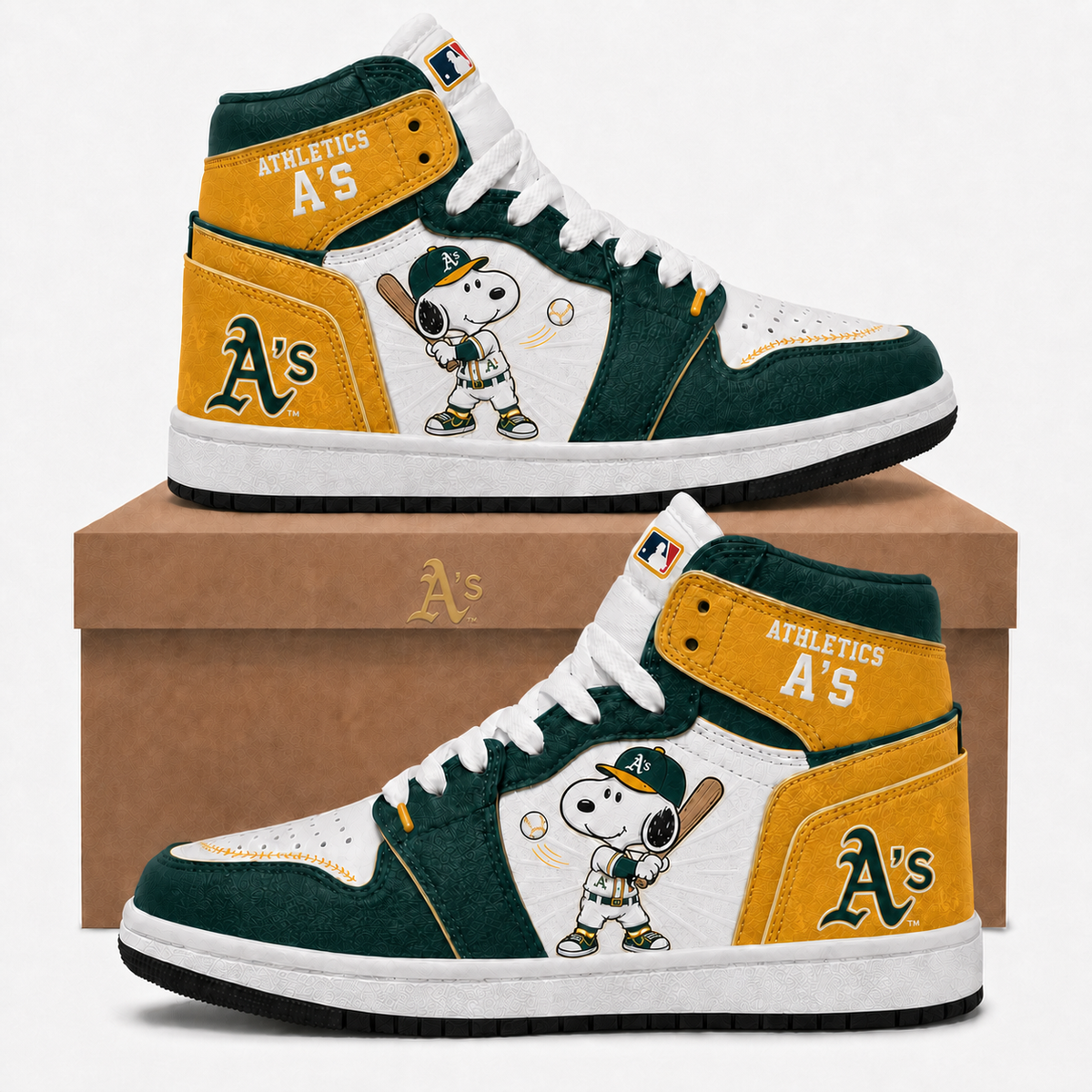 Snoopy MLB Baseball Fan High Top Sneakers JD1| All 30 Teams Available