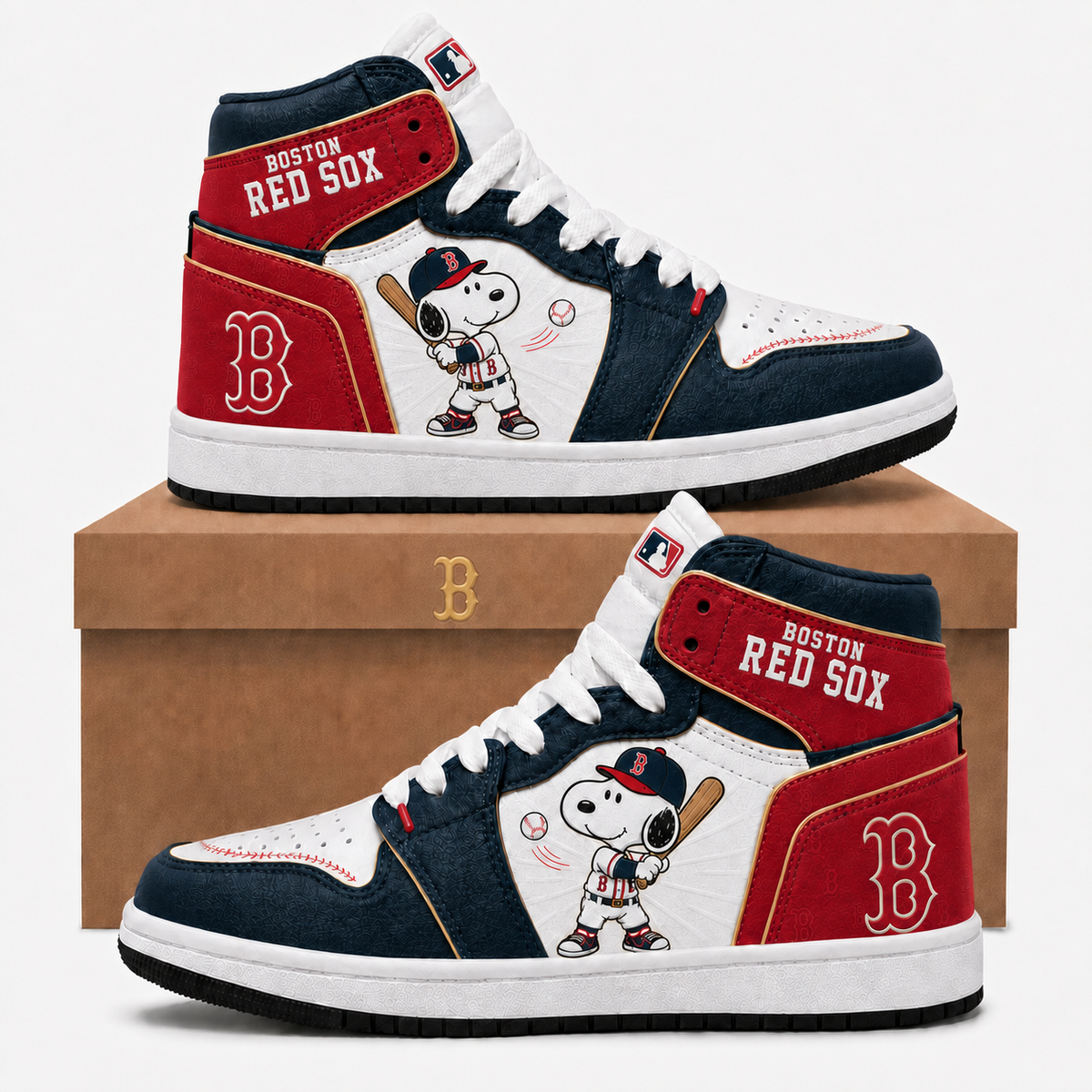 Snoopy MLB Baseball Fan High Top Sneakers JD1| All 30 Teams Available