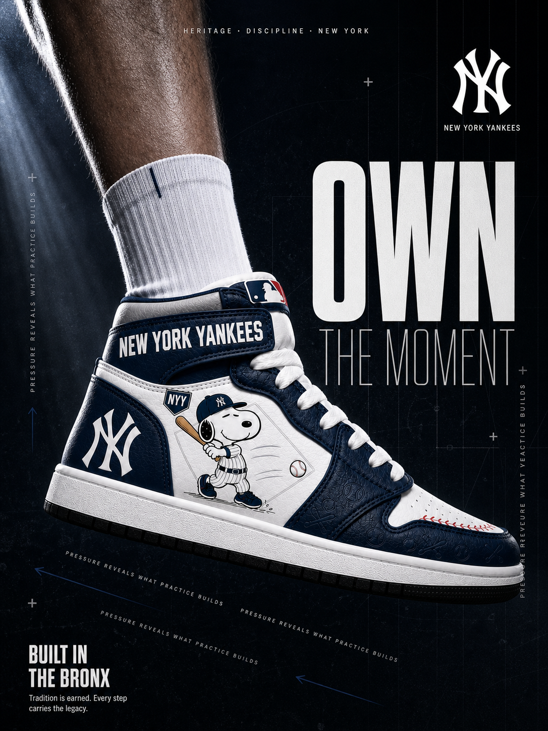 New York Yankees Snoopy Baseball Fan 3-Piece Set – Hoodie — Sweatpants & High-Top Sneakers
