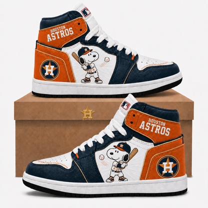 Snoopy MLB Baseball Fan High Top Sneakers JD1| All 30 Teams Available
