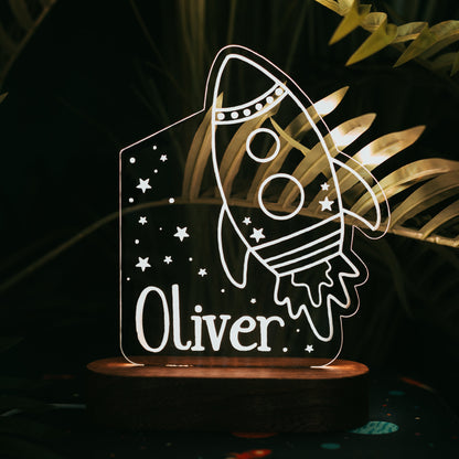 Boho Forest Bear LED Light Personalized - Nursery Decor - Christmas Gifts For Grandson