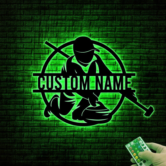 Custom Curling Sign, LED Metal Wall Art, Game Room Decor