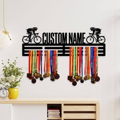 Custom Cycling Medal Hanger, LED Wall Decor, Housewarming Gift