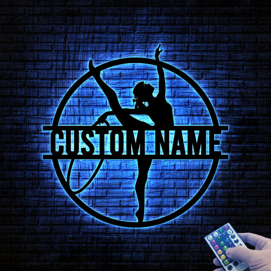 Custom Gymnastics Metal Sign with LED Light