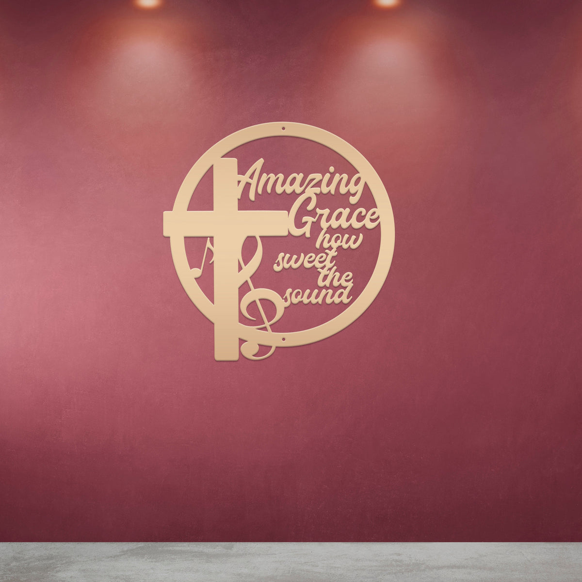 Amazing Grace Music Metal Sign