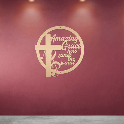 Amazing Grace Music Metal Sign