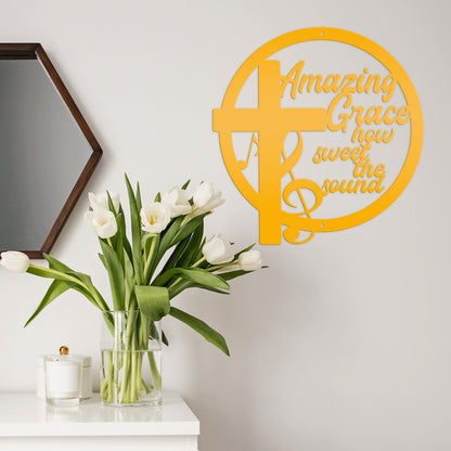 Amazing Grace Music Metal Sign