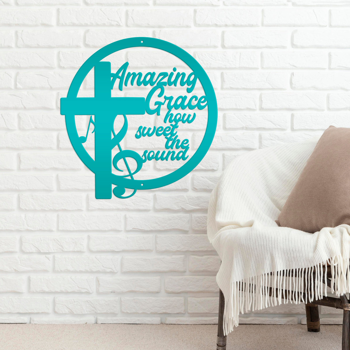 Amazing Grace Music Metal Sign