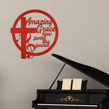 Amazing Grace Music Metal Sign