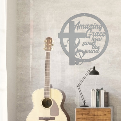 Amazing Grace Music Metal Sign