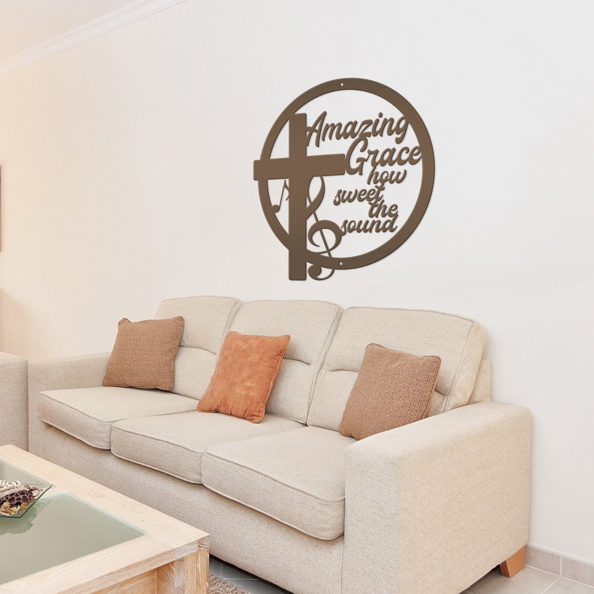Amazing Grace Music Metal Sign